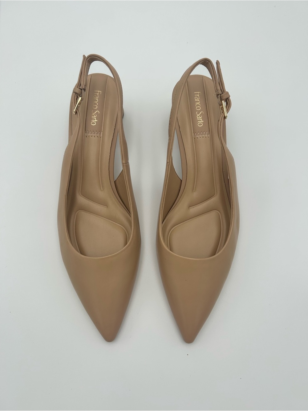 Franco Sarto Pointed Toe Block Heel Slingback Pumps